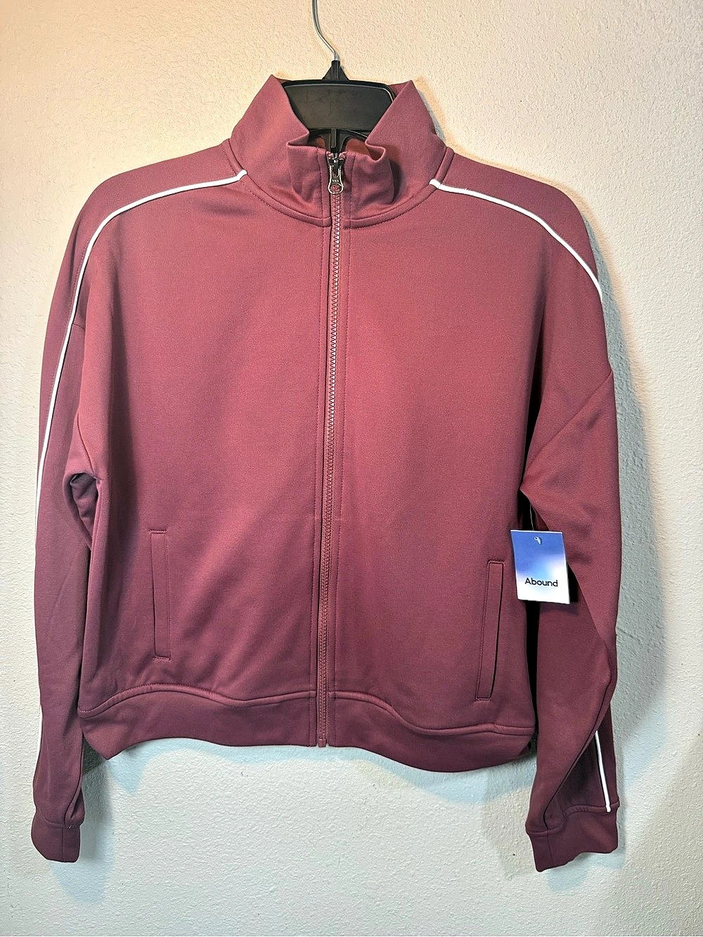 Abound Zip Front Track Jacket in Pink Size Small NWT